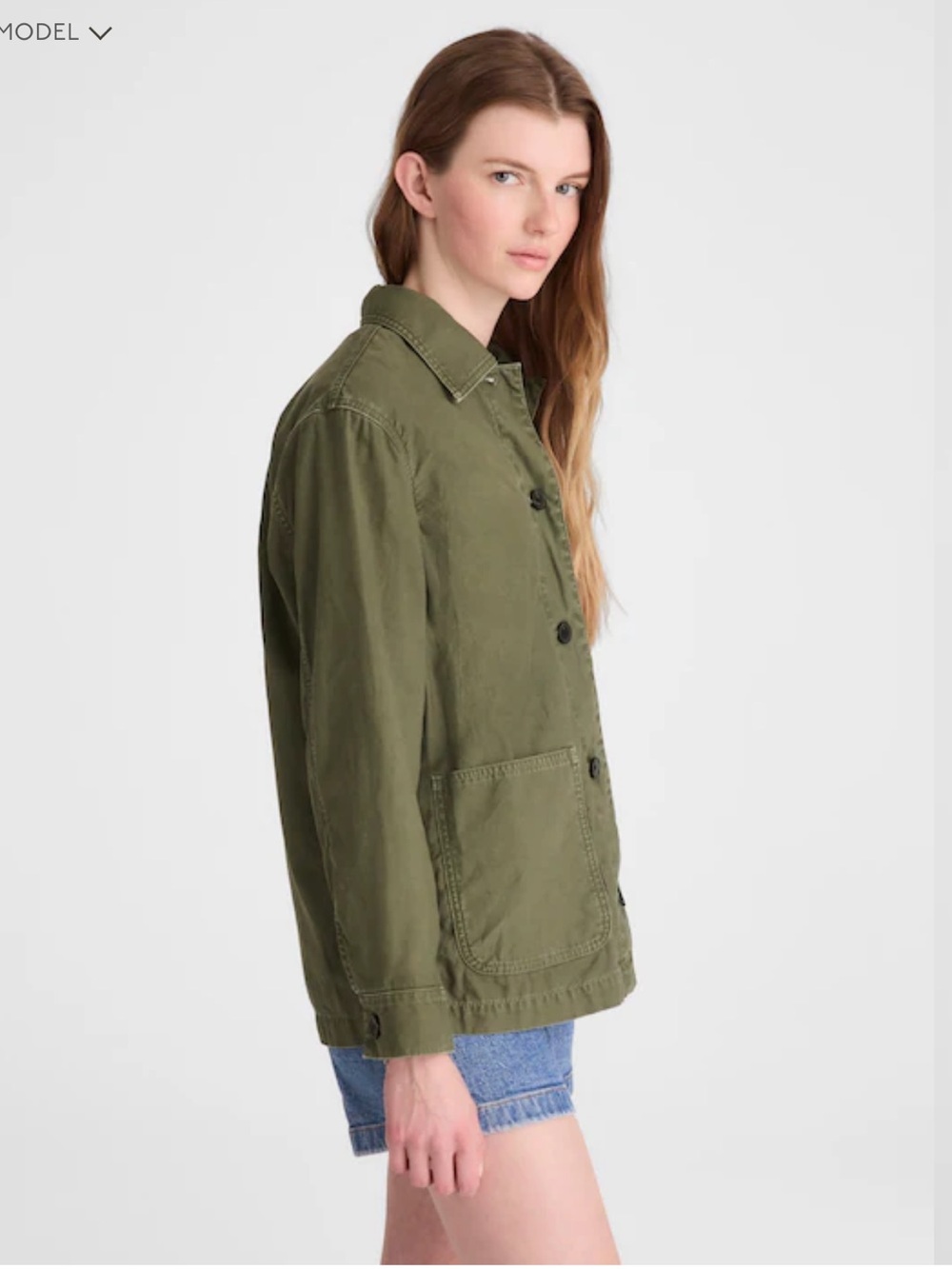 Madewell Classic Chore Jacket in Cotton Twill - Faded Ivy - Picture 4 of 9